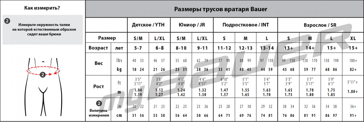 Таблица размеров
